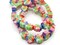 39 9mm Smiley Face Flower Polymer Clay Mixed Color Small Coin Beads